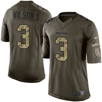 Nike Denver Broncos #3 Russell Wilson Green Men's Stitched NFL Limited 2015 Salute to Service Jersey